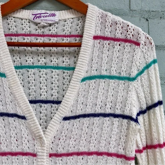 Vintage Striped V-neck Cardigan - Picture 7 of 7